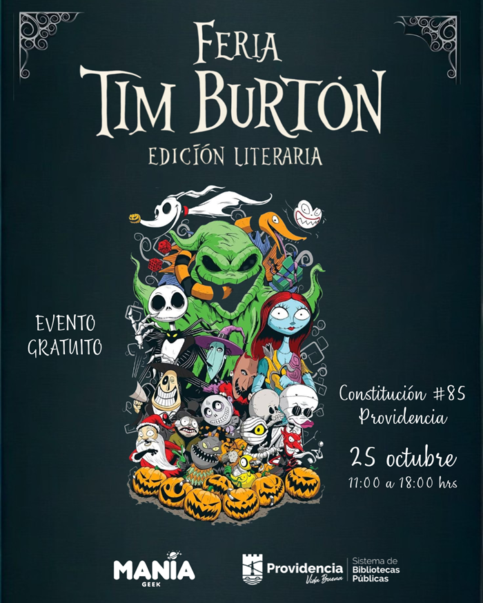 Providencia celebra Halloween en Barrio Bellavista con Feria del libro inspirada en Tim Buton